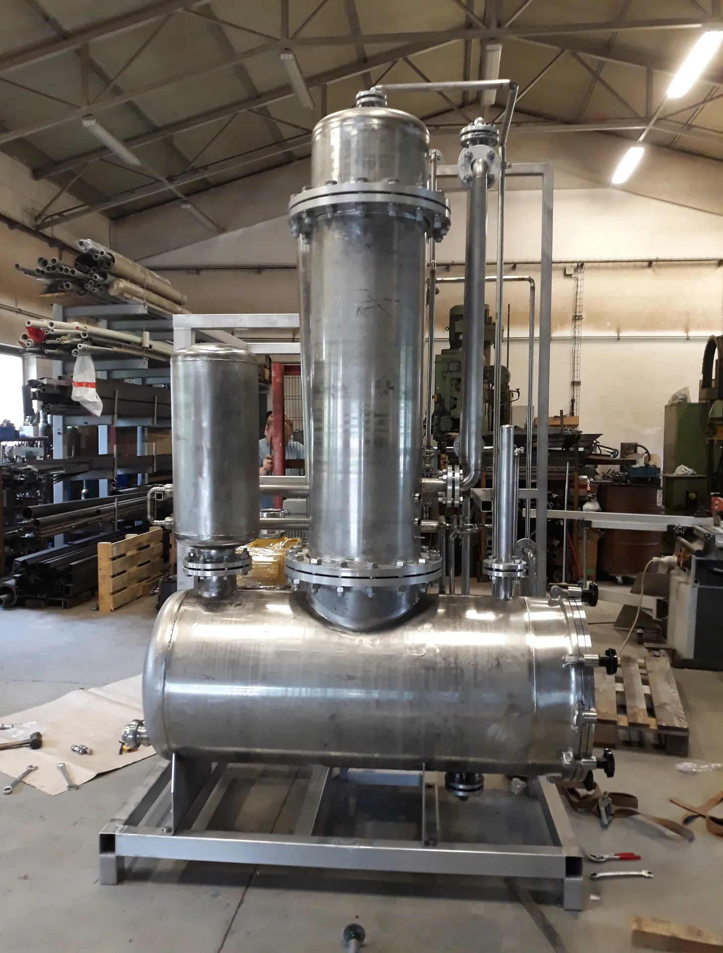 Stainless steel evaporation station